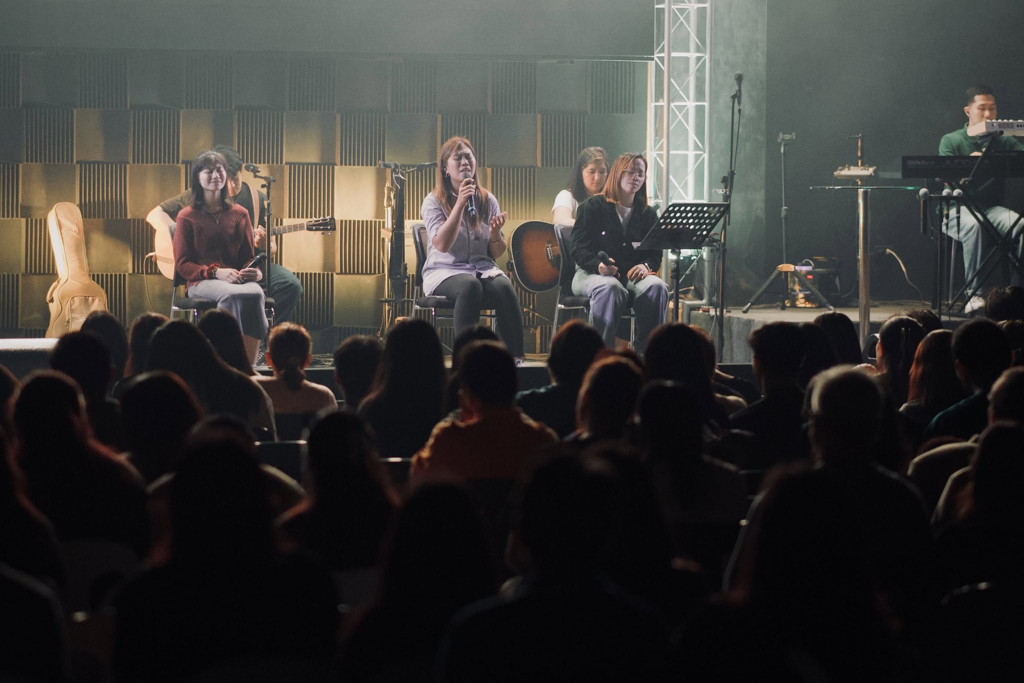 Contagious Band leading worship